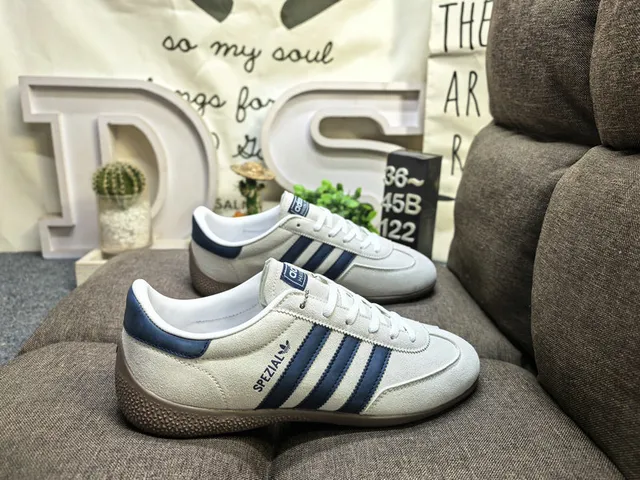 Adidas Spezial Navy Blue and White Suede Lifestyle Sneakers