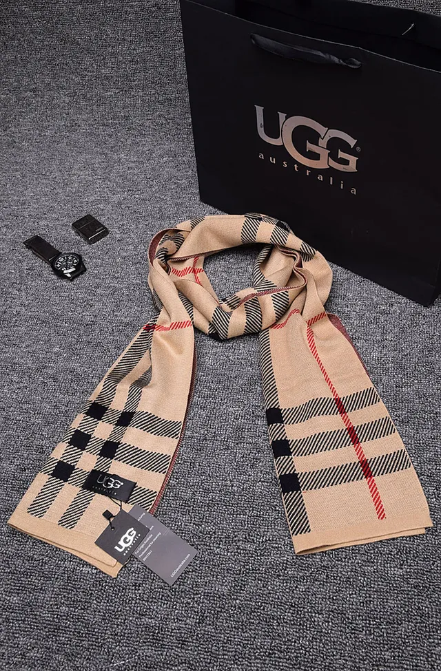 UGG Plaid Woven Cashmere Scarf