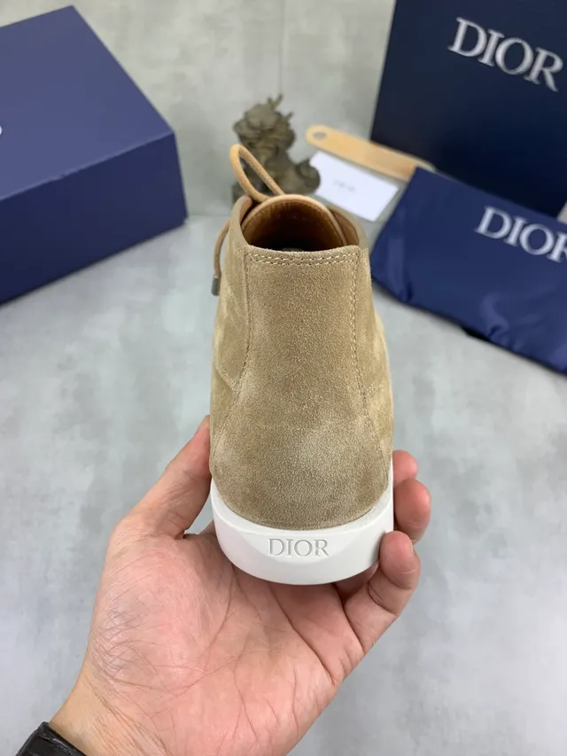 Dior Beige White Suede Upper Monogram Canvas Vamp Boat Shoes