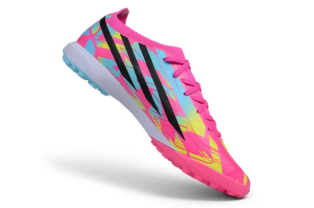 Adidas X Pink Multicolor Low-Cut Synthetic Upper Vibrant Graphic Print Turf Soccer Shoes