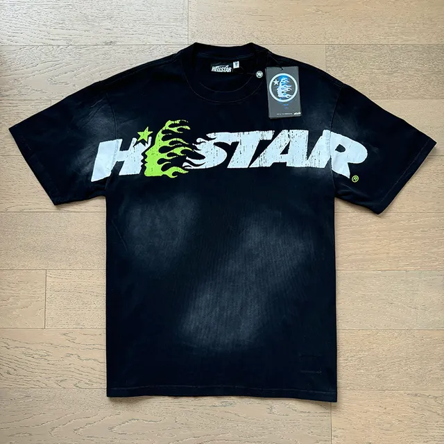 Hellstar Flame Graphic Washed Black T-Shirt