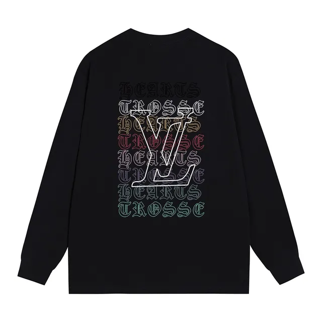 Louis Vuitton Black Multicolor Long-Sleeve Crewneck T-Shirt