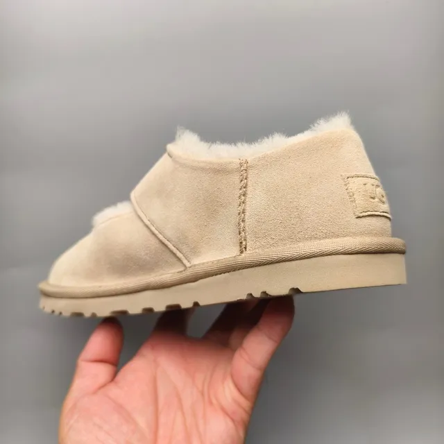 UGG Tasman Beige White Suede Upper Shearling-Lined Mary Jane Shoes