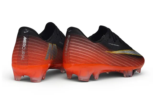 Nike Orange Black Flyweave Knit Upper Translucent Soleplate Firm-Ground Soccer Shoes