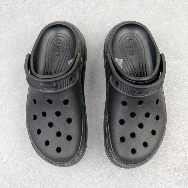 Crocs Echo Clog Black Platform Molded Foam Clog