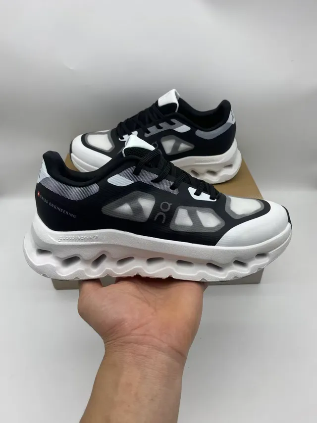 On Beige Gray Sculpted Open-Cell Midsole Mesh And Synthetic Overlay Upper Running Shoes