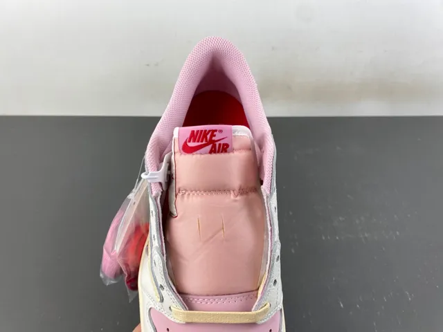Nike Pink Beige Low-Top Layered Leather Lifestyle Sneakers