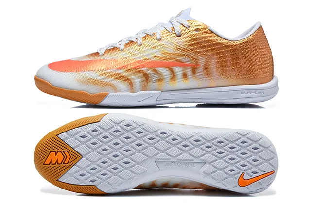 Nike Mercurial Vapor Orange White Low-Cut Knit Upper Gradient Weave Indoor Soccer Shoes