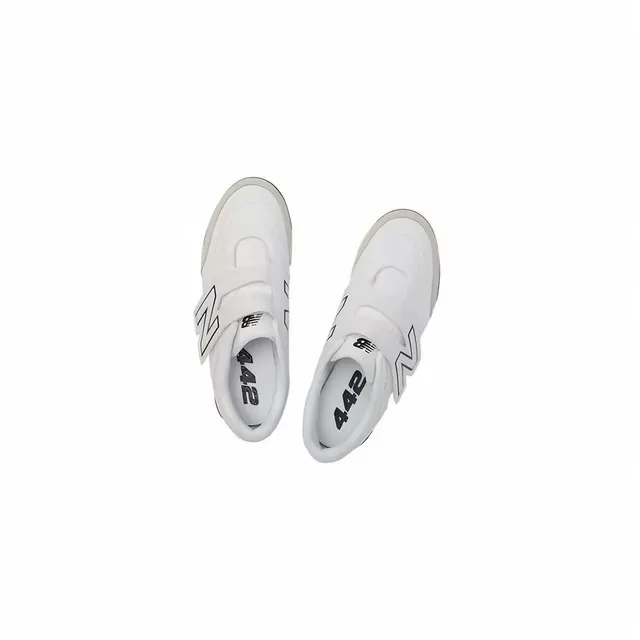 New Balance 442 White Black Low-Top Velcro Strap Closure Turf Soccer Shoes