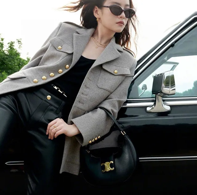 Celine Black Red Structured Outerwear