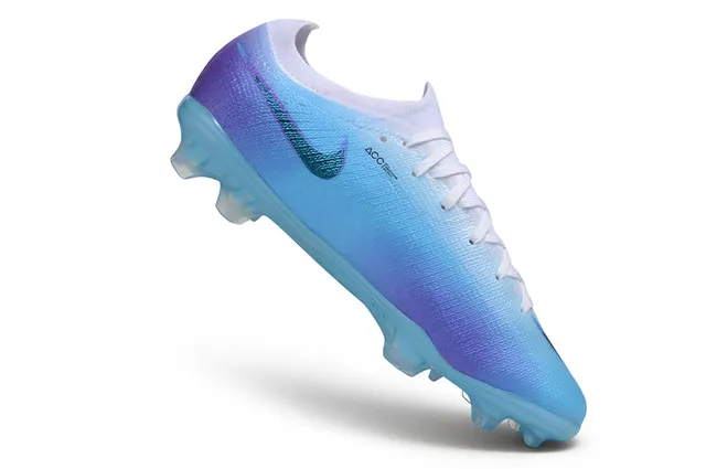 Nike Blue Purple Gradient Knit Upper Translucent Plate Sole Firm-Ground Soccer Shoes