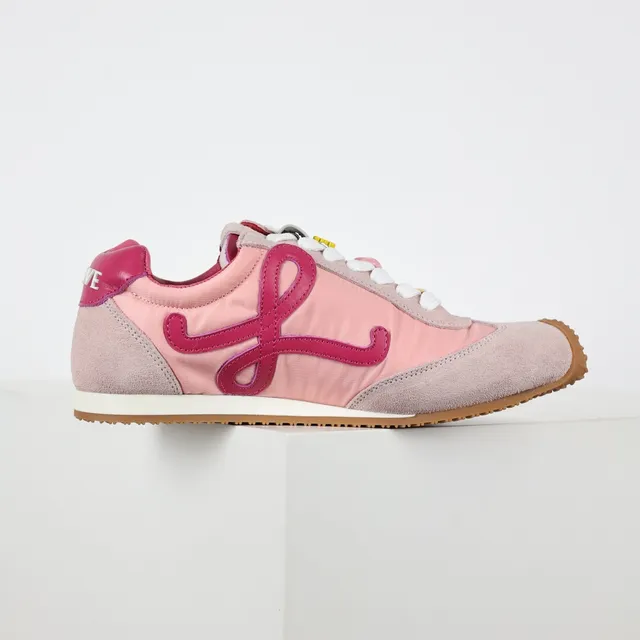 Loewe Pink Purple Low-Top Suede And Nylon Upper Lifestyle Sneakers