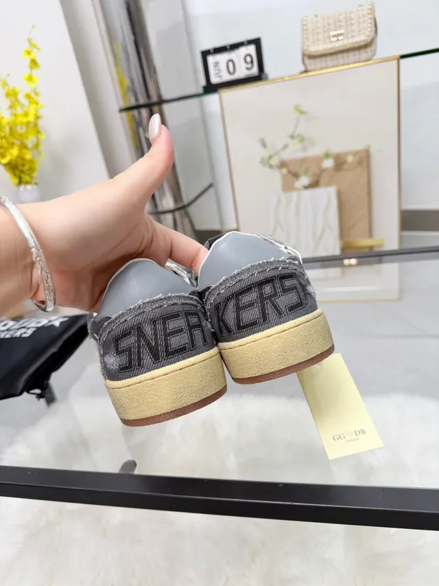 Golden Goose Super-Star Distressed Denim Gray Lifestyle Sneakers