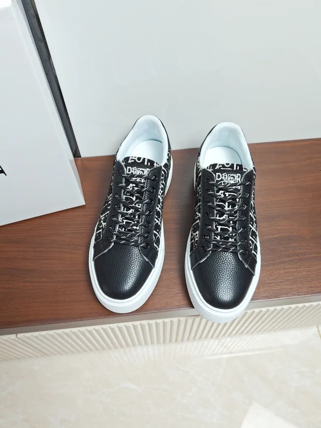Dior B23 Monogram Black and White Lifestyle Sneakers