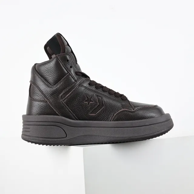 Converse One Star High Dark Brown Leather Lifestyle Sneakers