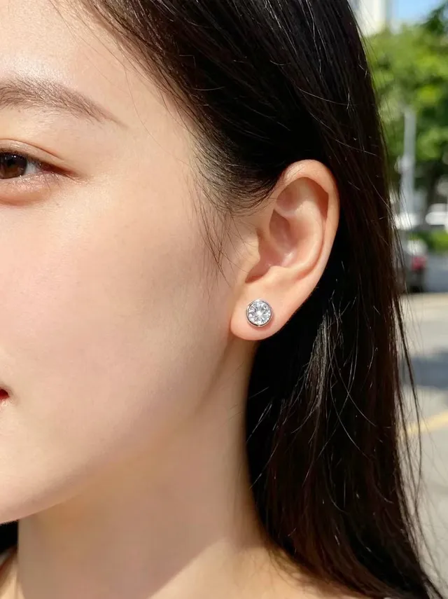 Tiffany & Co. Round Bezel-Set Brilliant-Cut Stud Earrings