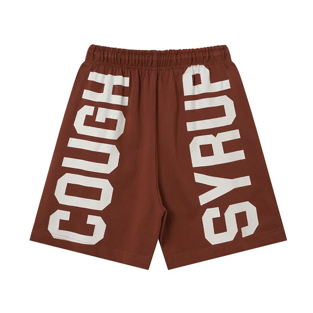 Graphic-Print Elastic-Waist Drawstring Shorts