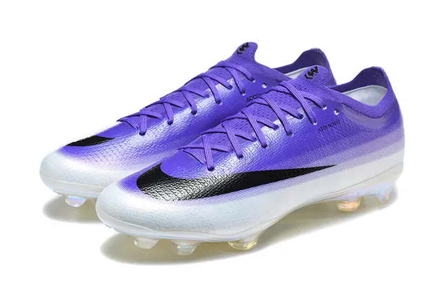 Nike Purple Transparent Knit Upper Iridescent Sole Firm-Ground Soccer Shoes