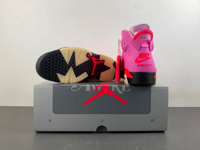 Air Jordan 6 Pink and Red High-Top Basketball Shoes