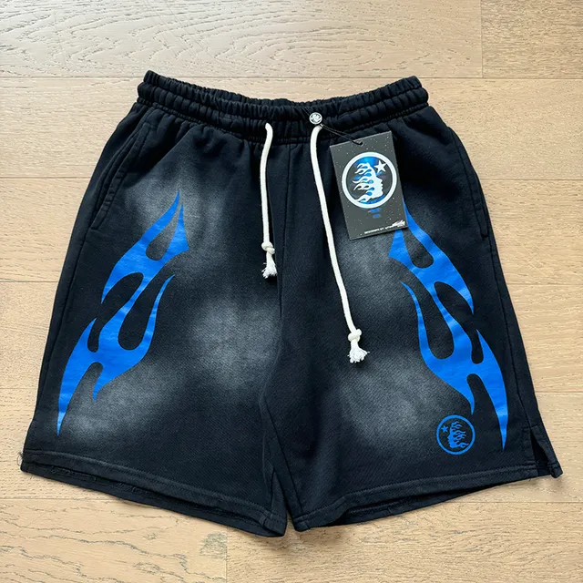 Hellstar Flame Graphic Black and Blue Tracksuit