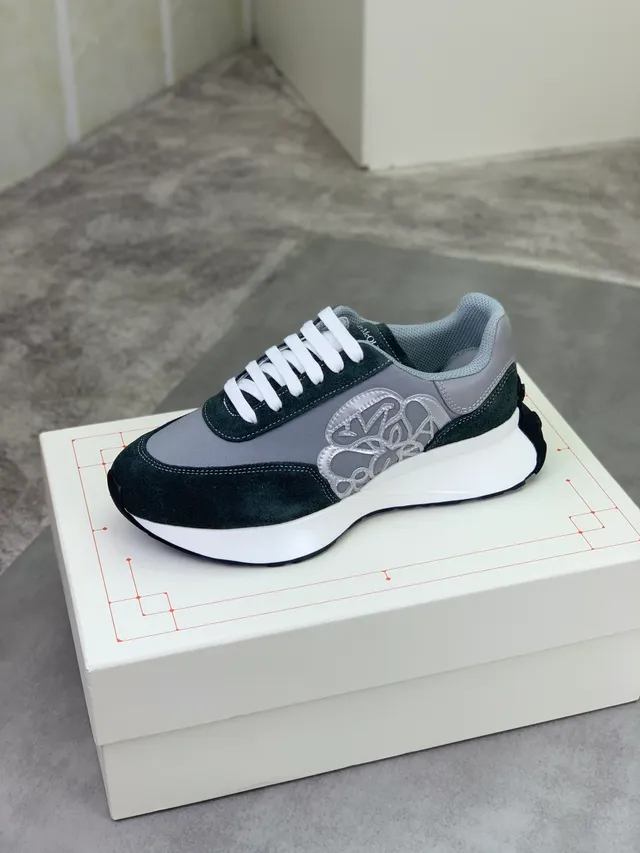 Alexander McQueen Oversized Sneaker Gray Black White Lifestyle Sneakers