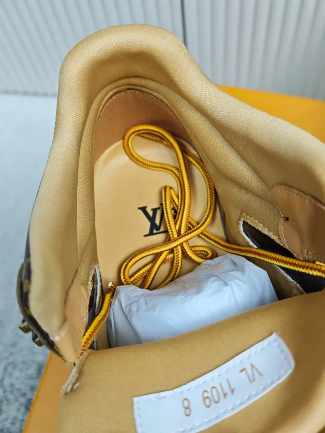 Louis Vuitton Tan Suede Monogram Trim Work Boot