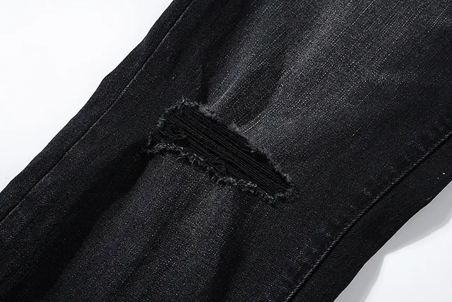 Purple Brand Distressed Paint-Splattered Black Denim Jeans
