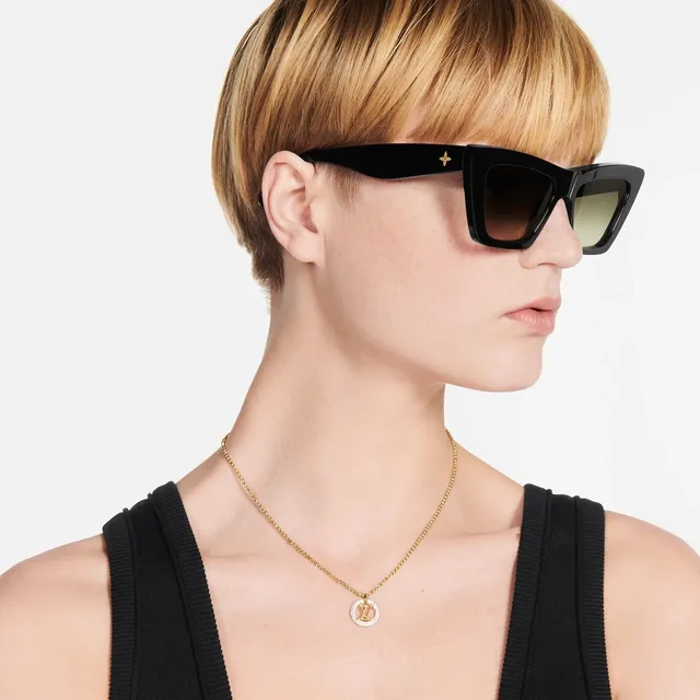 Louis Vuitton Monogram World Tour Gold-Tone Crystal Halo Necklace