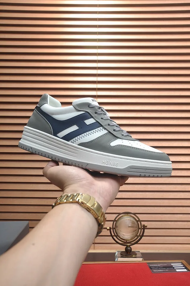 Hogan White Navy Low-Top Layered Sole Lifestyle Sneakers