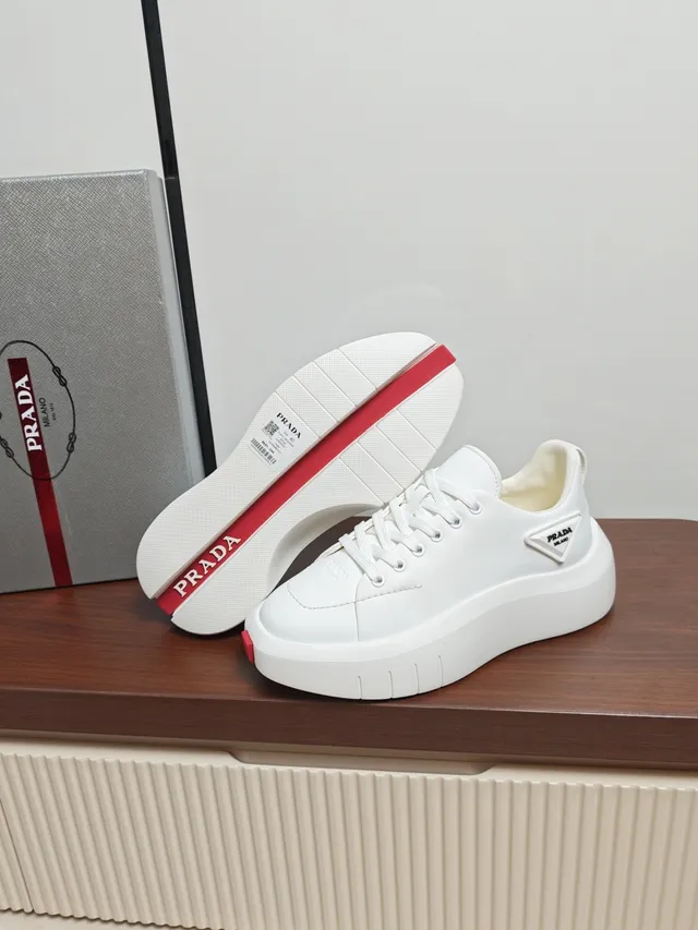 Prada Cloudbust White Platform Chunky Sneakers