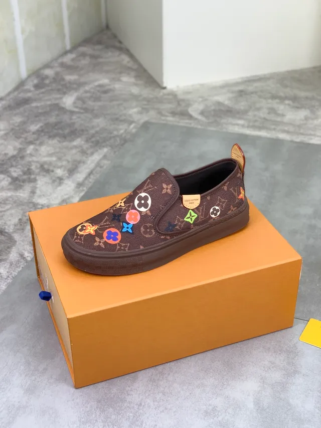 Louis Vuitton Brown Multicolor Monogram Colorful Floral Print Canvas Shoes