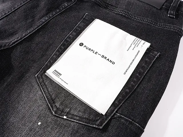 Purple Brand Distressed Washed Black Slim-Fit Jeans
