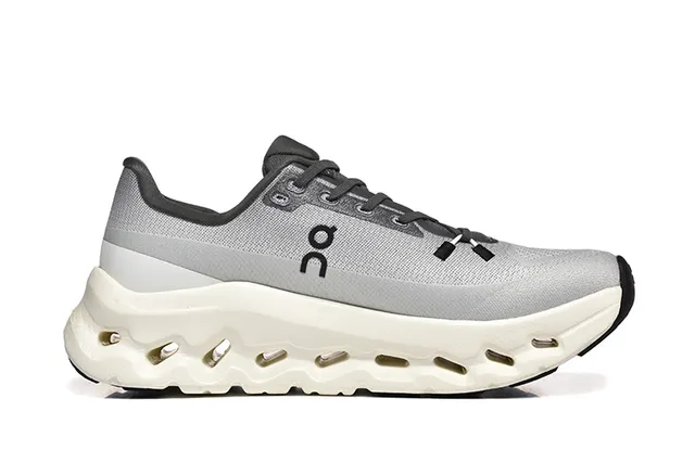 On Cloudmonster Gray and Black Running Shoes