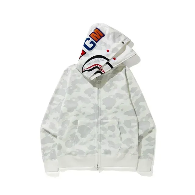 A Bathing Ape Shark Black Multicolor Full-Zip Hood Hoodie