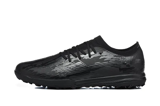 New Balance Black Monochrome Glossy Embossed Upper Turf Soccer Shoes