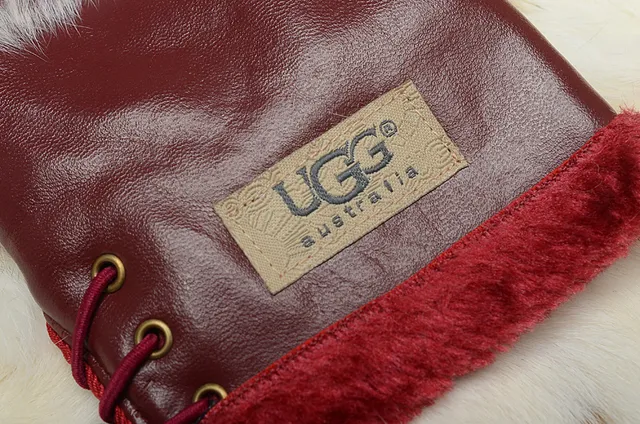 UGG Fur-Trimmed Leather Pouch Bucket Bag