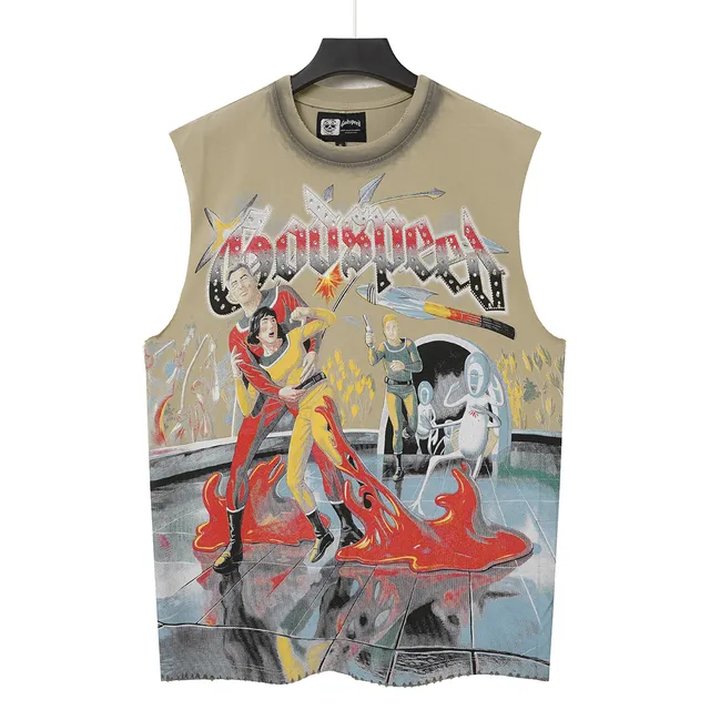 Godspeed Graphic-Print Sleeveless Crew-Neck Vest Top
