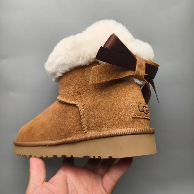 UGG Tasman Brown Suede Shearling Cuff Snow Boots
