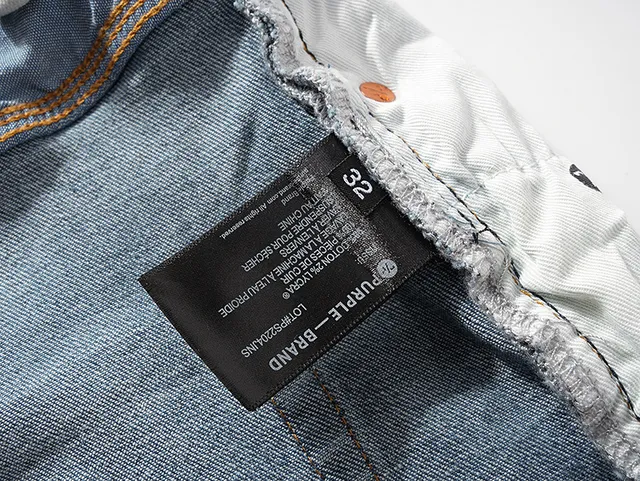 Purple Brand Distressed Light-Wash Slim-Fit Jeans