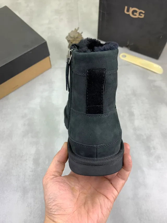 UGG Tasman Charcoal Suede Shearling-Lined Snow Boots