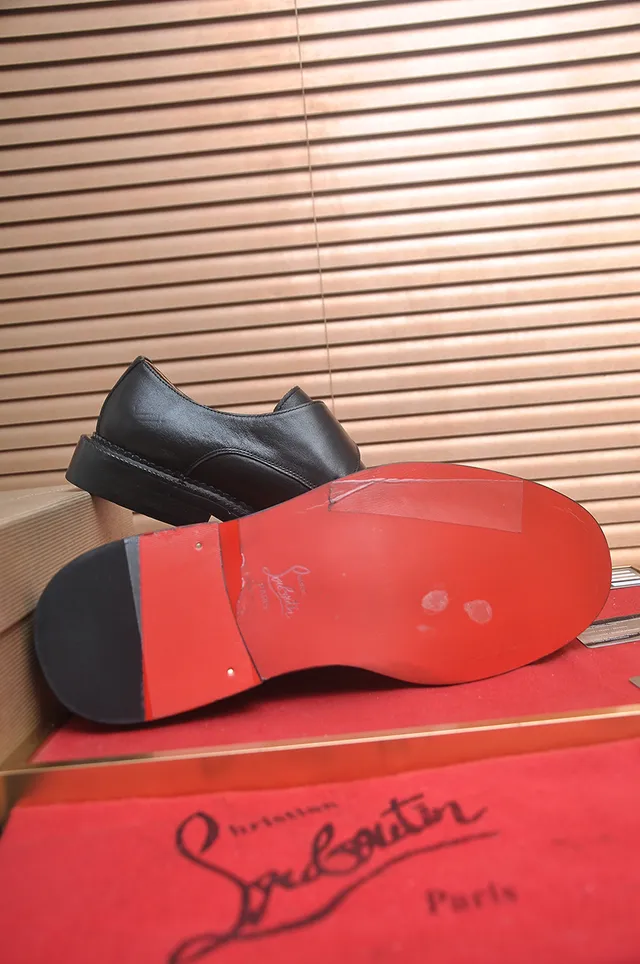 Christian Louboutin Single Monk Strap Black Leather Monk Shoes