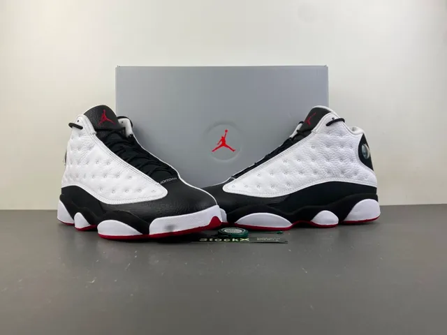 Air Jordan 13 White Black Red Quilted Basketball Shoes