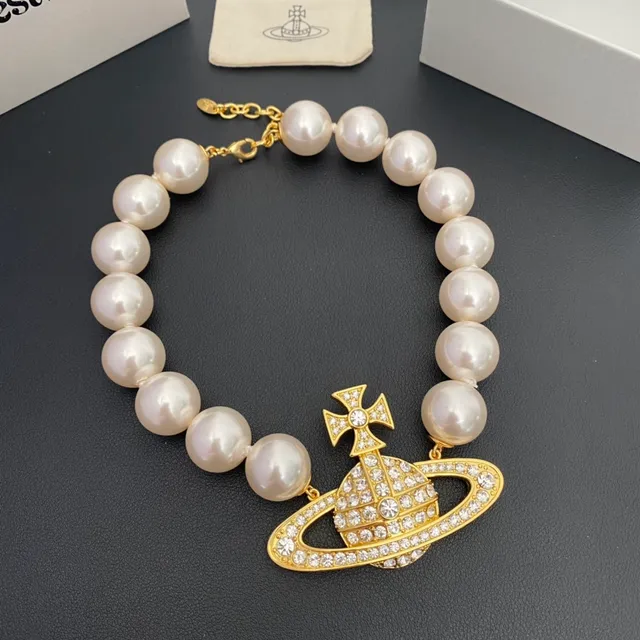 Vivienne Westwood Classic Orb Pearl Beaded Choker Necklace