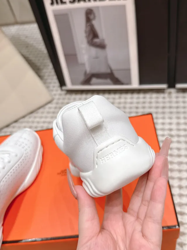 Jil Sander Perforated Leather White Lifestyle Sneakers