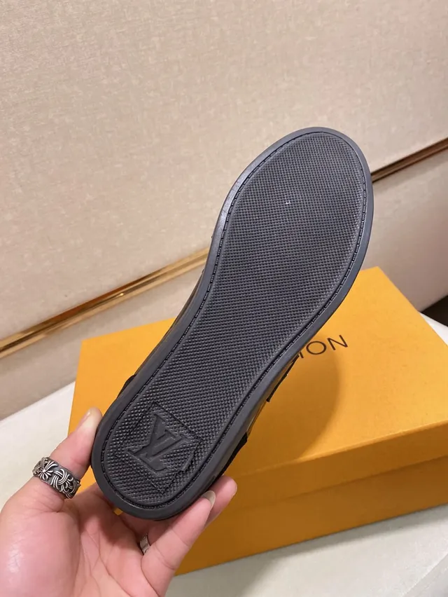 Louis Vuitton Black Monogram Suede Strap Lifestyle Sneakers