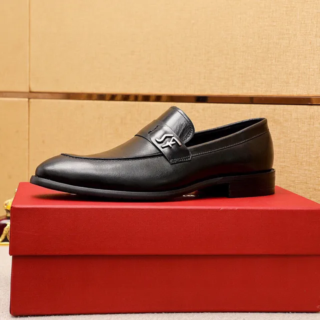 Salvatore Ferragamo Gancini Loafer Black Leather Loafers