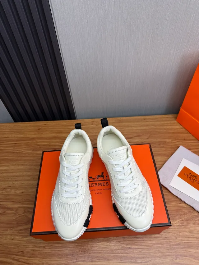 Hermès Oran Off-White and Black Lifestyle Sneakers