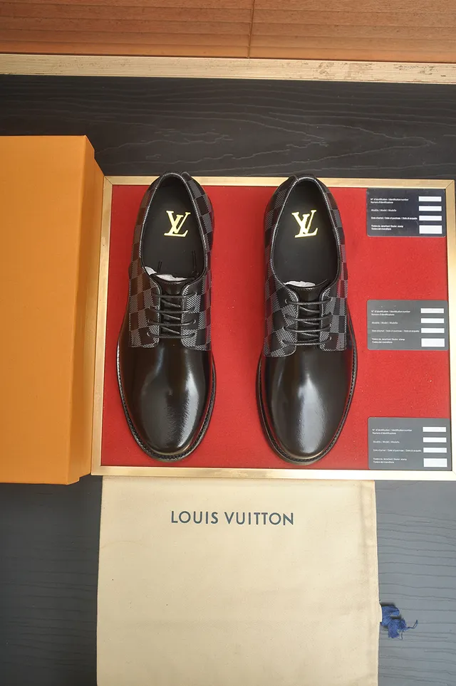 Black and Gray Checkerboard Cap-Toe Oxford Shoes
