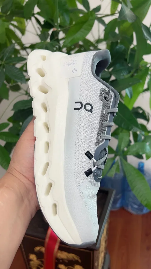 On Cloudmonster Gray and Black Running Shoes