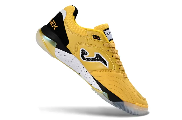 Joma Top-Flex Yellow Black Leather-and-Mesh Upper Sneakers